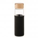 Botella de vidrio antifugas con tapa de soporte para smartphone 600ml couleur noir deuxième vue