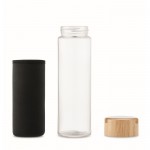Botella de vidrio antifugas con tapa de soporte para smartphone 600ml couleur noir neuvième vue