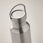 Botella de acero reciclado antifugas con tapón con asa 500ml couleur argenté mat troisième vue photographique