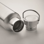 Botella de acero reciclado antifugas con tapón con asa 500ml couleur argenté mat quatrième vue photographique