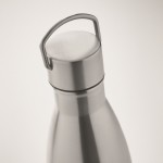 Botella térmica de acero reciclado con tapón antifugas con asa 500ml couleur argenté mat troisième vue photographique
