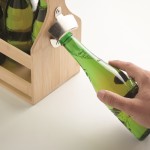 Caja cervecera de bambú con abridor y capacidad para 6 botellas couleur bois cinquième vue photographique