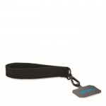 Bracelet lanyard en polyester avec attache pour téléphone vue avec zone d'impression