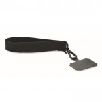 Bracelet lanyard en polyester avec attache pour téléphone couleur noir