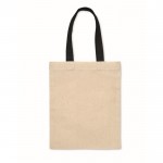 Petit sac cadeau en coton à anses courtes colorées 140 g/m² couleur noir deuxième vue