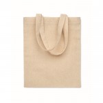 Petit sac cadeau en coton à anses courtes colorées 140 g/m² couleur beige