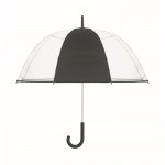 Parapluie transparent 1 panneau polyester et caoutchouc 23” couleur noir
