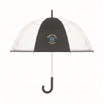 Parapluie transparent 1 panneau polyester et caoutchouc 23” couleur noir vue principale