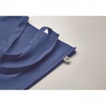 Sac en coton bio coloré à soufflet et longues anses 220 g/m² couleur bleu roi troisième vue photographique