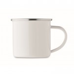 Mug vintage en métal sublimé avec bord métallisé 200 ml couleur blanc deuxième vue
