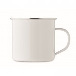 Mug vintage en métal sublimé avec bord métallisé 500 ml couleur blanc deuxième vue