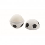 Baume à lèvres SPF10 vanille en ABS forme ballon de football couleur blanc/noir