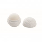 Baume à lèvres SPF10 vanille en ABS forme balle de golf couleur blanc