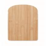 Planche à découper en bambou en forme de pain avec rainure couleur bois quatrième vue