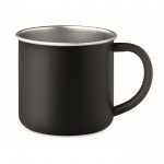Mug en acier inoxydable recyclé avec bord métallisé 300 ml couleur noir