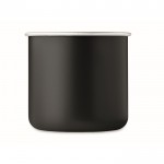 Mug en acier inoxydable recyclé avec bord métallisé 300 ml couleur noir troisième vue