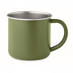 Mug en acier inoxydable recyclé avec bord métallisé 300 ml couleur vert foncé