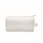 Trousse de toilette en cuir synthétique avec zip et poignée couleur blanc quatrième vue