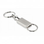 Porte-clés détachable en 2 parties en alliage de zinc couleur argenté mat