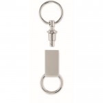Porte-clés détachable en 2 parties en alliage de zinc couleur argenté mat septième vue
