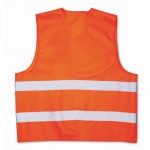 Gilet en polyester à bandes réfléchissantes haute visibilité couleur orange troisième vue