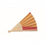Éventail en bambou avec différents drapeaux européens couleur rouge troisième vue