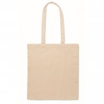 Tote bag en polycoton avec longues anses 130 g/m² couleur beige deuxième vue