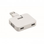 Hub USB à 4 ports avec USB et sorties type-A et type-C couleur blanc