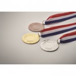 Médaille en fer avec ruban tricolore bleu, blanc, rouge couleur doré quatrième vue photographique