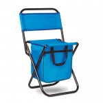 Chaise pliable publicitaire avec un frigo couleur bleu roi