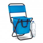 Chaise pliable publicitaire avec un frigo couleur bleu roi deuxième vue