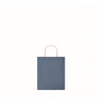 Petit sac en papier pour entreprises couleur bleu deuxième vue