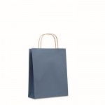 Petit sac en papier pour entreprises couleur bleu quatrième vue