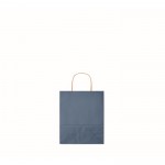Petit sac en papier pour entreprises couleur bleu cinquième vue