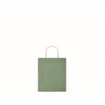 Petit sac en papier pour entreprises couleur vert deuxième vue