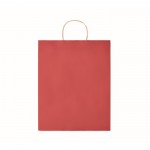 Grand sac papier cadeau coloré couleur rouge deuxième vue