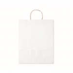 Grand sac papier cadeau coloré couleur blanc troisième vue