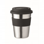 Mug take away personnalisé en acier inox couleur noir