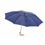 Parapluie pliable et réversible en RPET couleur bleu roi première vue