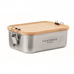 Petite lunch box personnalisable en inox couleur bois vue principale