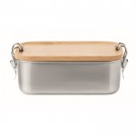 Petite lunch box personnalisable en inox couleur bois deuxième vue
