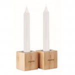 2 porte-bougies personnalisables couleur bois vue principale