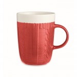 Mug publicitaire avec design tricot couleur rouge