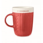 Mug publicitaire avec design tricot couleur rouge vue principale