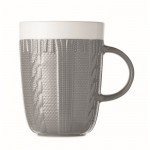 Mug publicitaire avec design tricot couleur gris deuxième vue