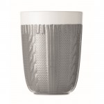 Mug publicitaire avec design tricot couleur gris troisième vue