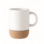 Mug pour sublimation avec base en liège couleur blanc