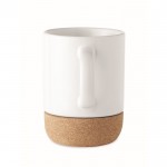Mug pour sublimation avec base en liège couleur blanc deuxième vue