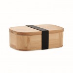 Lunch box publicitaire avec séparation couleur bois
