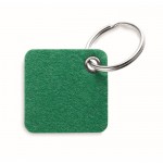 Porte-clés personnalisé en feutre RPET couleur vert troisième vue